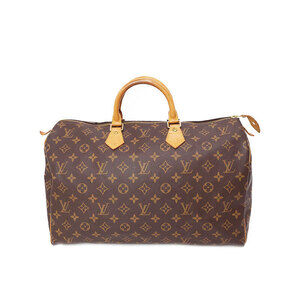 Louis Vuitton Monogram Leather Brown Speedy Boston Bag